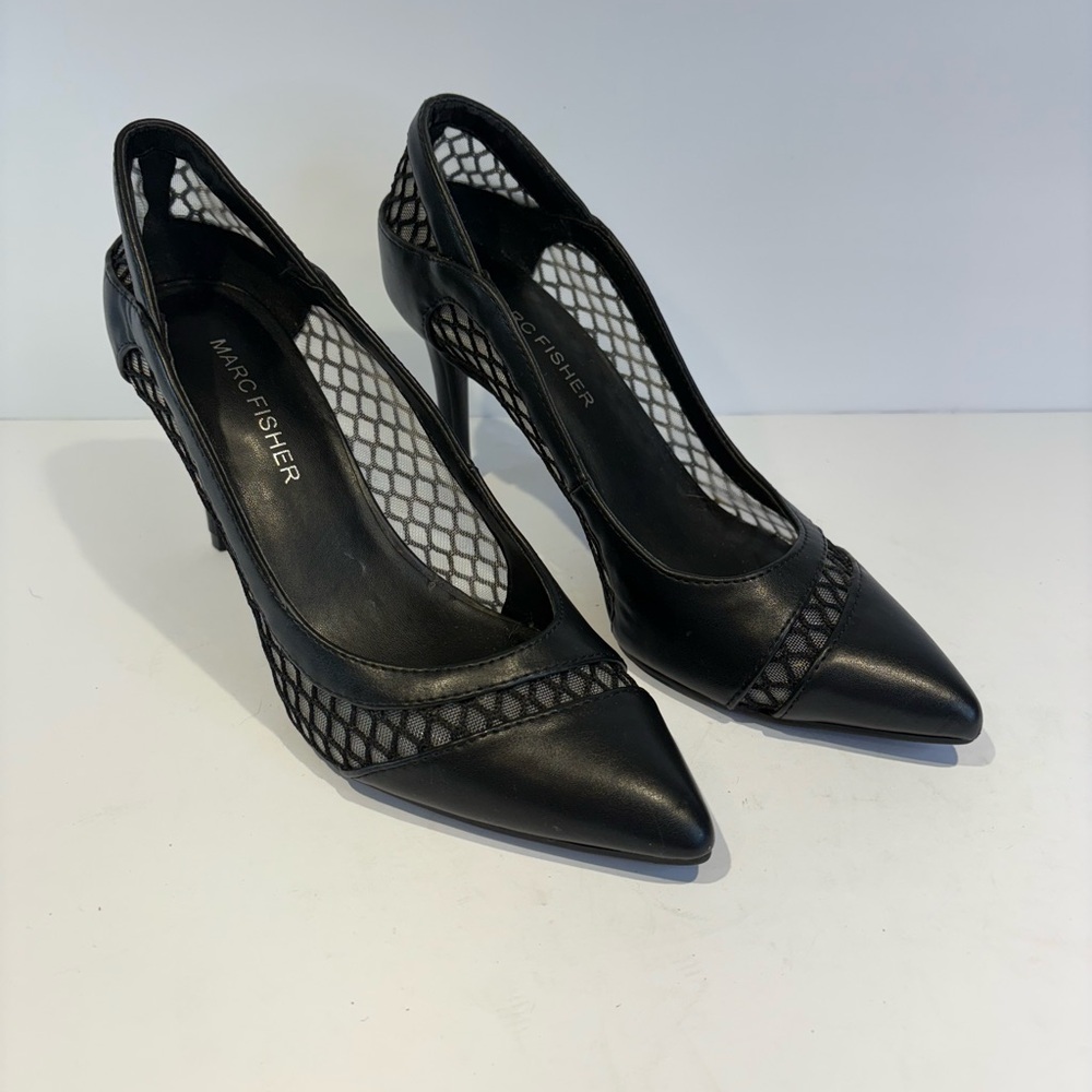 Marc Fisher Black Fish Net Heels
0531